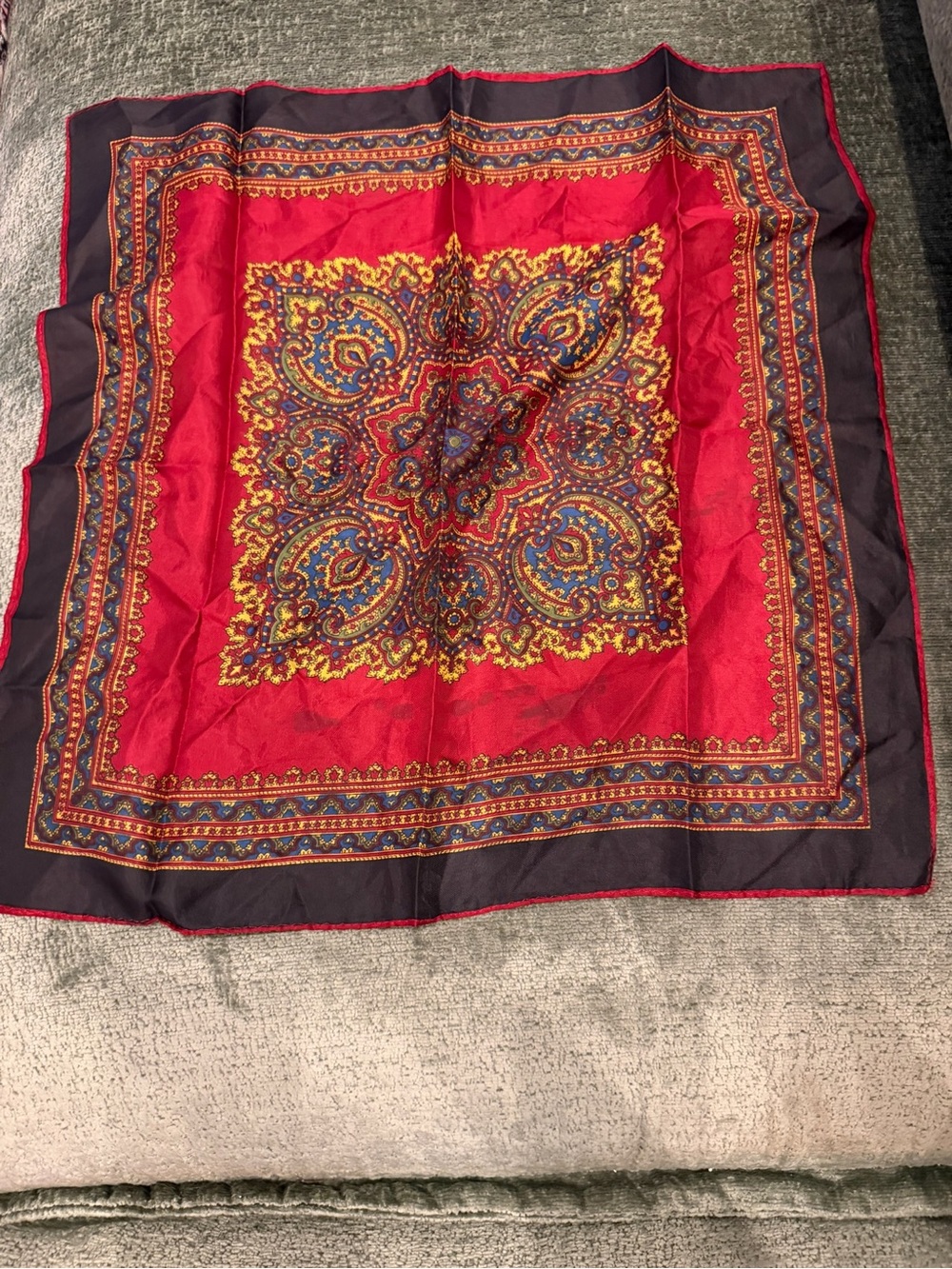 Red Paisley Handkerchief Scarf